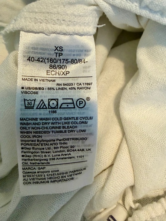 GAP Women’s White Drawstring Linen-Blend Pants Minimalist Spring Summer - Picture 5 of 11